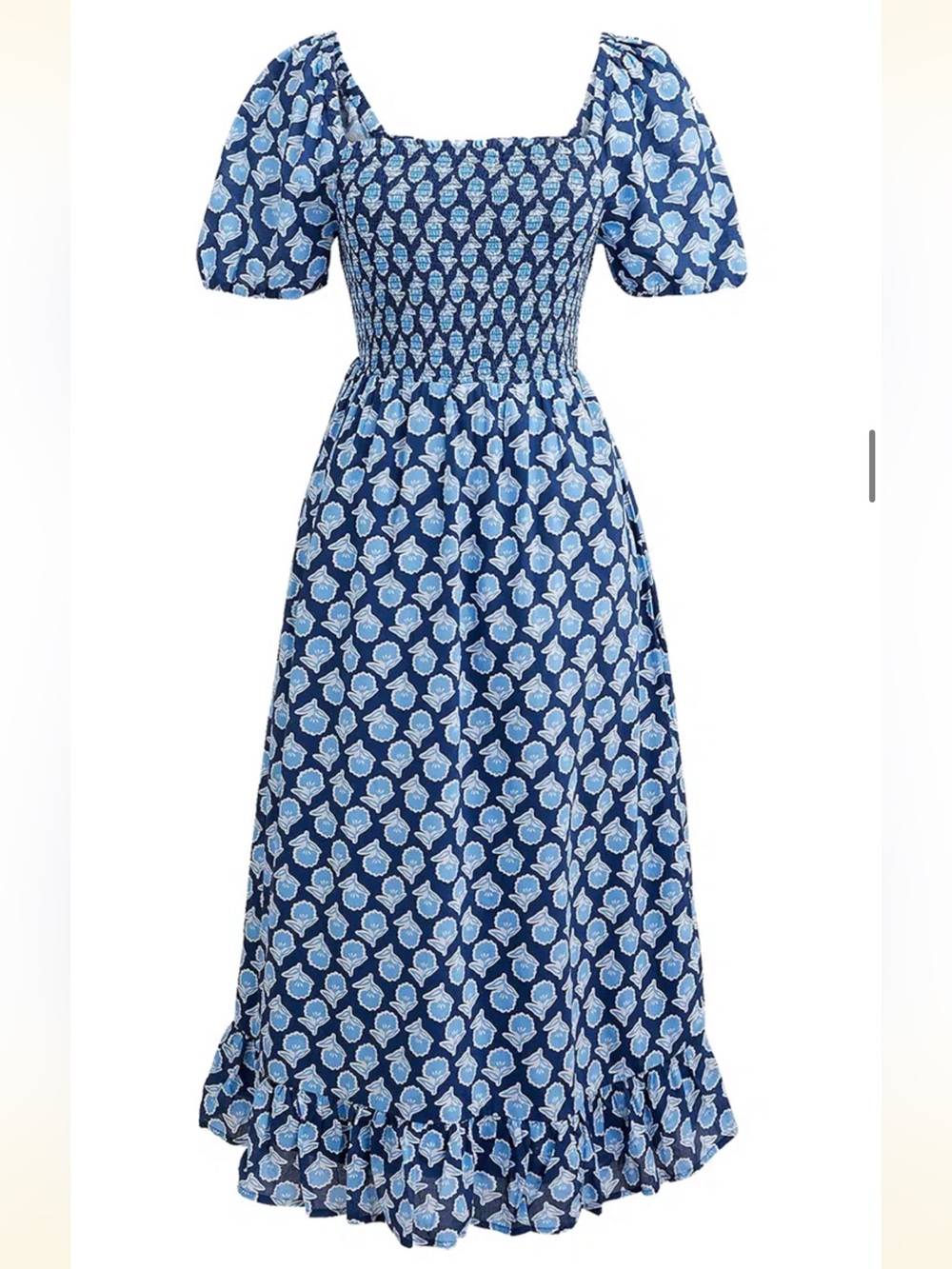 💙 J. Crew Summer Light-Weight Blue Midi Dress - Classic Women's Summer Dress XS